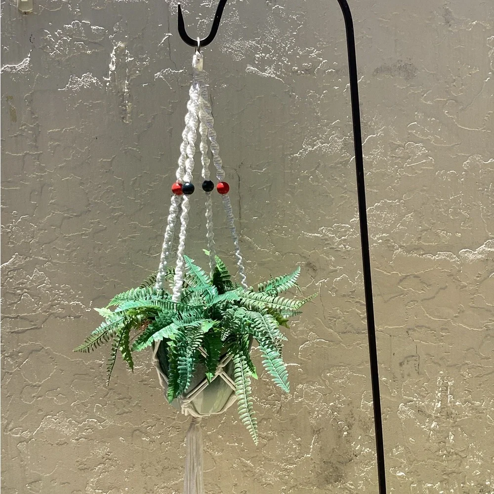 Plant Hanger Patriotic Hand Crafted Botanical Red Blue Terrarium Necessities